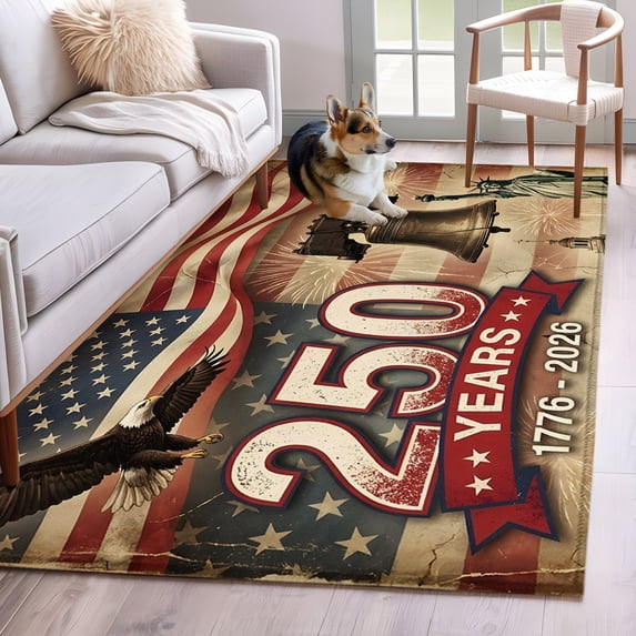 250th Years 3'x5' Rug for Bedroom Foot of Bed Small Living Room ...