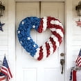 thumbnail image 1 of 250th anniversary wreath for front door, Americans Independence Day Commemorative Wreath, Patriotic Themed Farmhouse Style Outdoor Holiday Decoration, 1 of 7