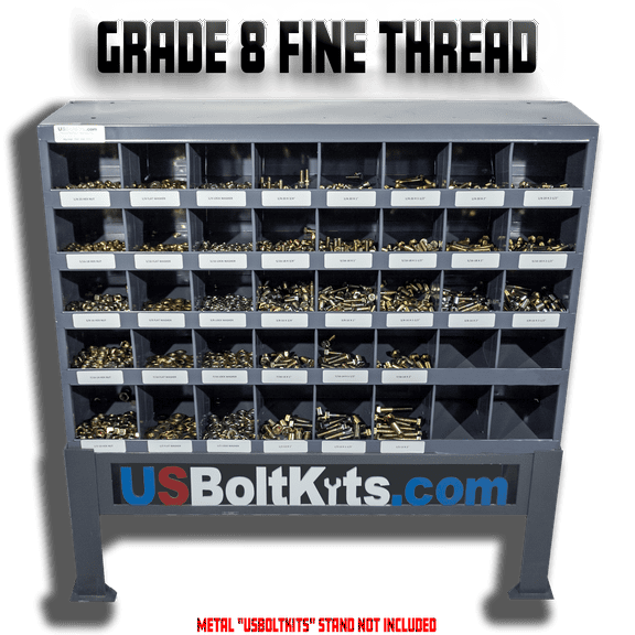 2510 Piece Grade 8 SAE Fine Thread Bin Kit with 40 Hole Bin