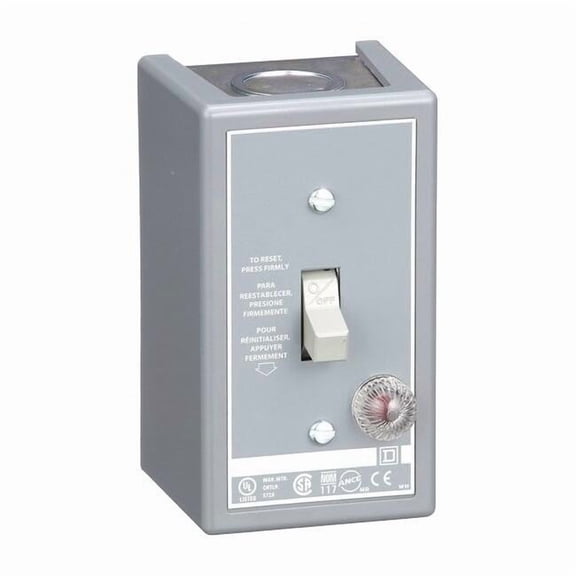 Square D Manual Motor Starter, NEMA 1, 2 P, 1 Phase, Toggle, 16 A 2510FG2P