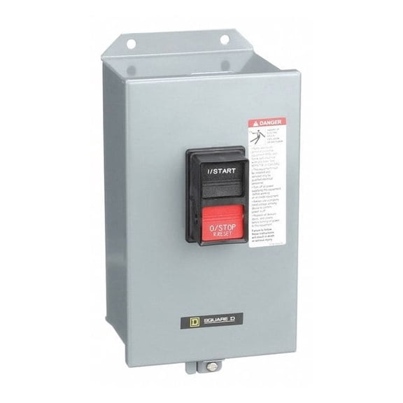 Manual Motor Starter, NEMA M-0, 3 P, 3 Phase, Push Button, 18 A