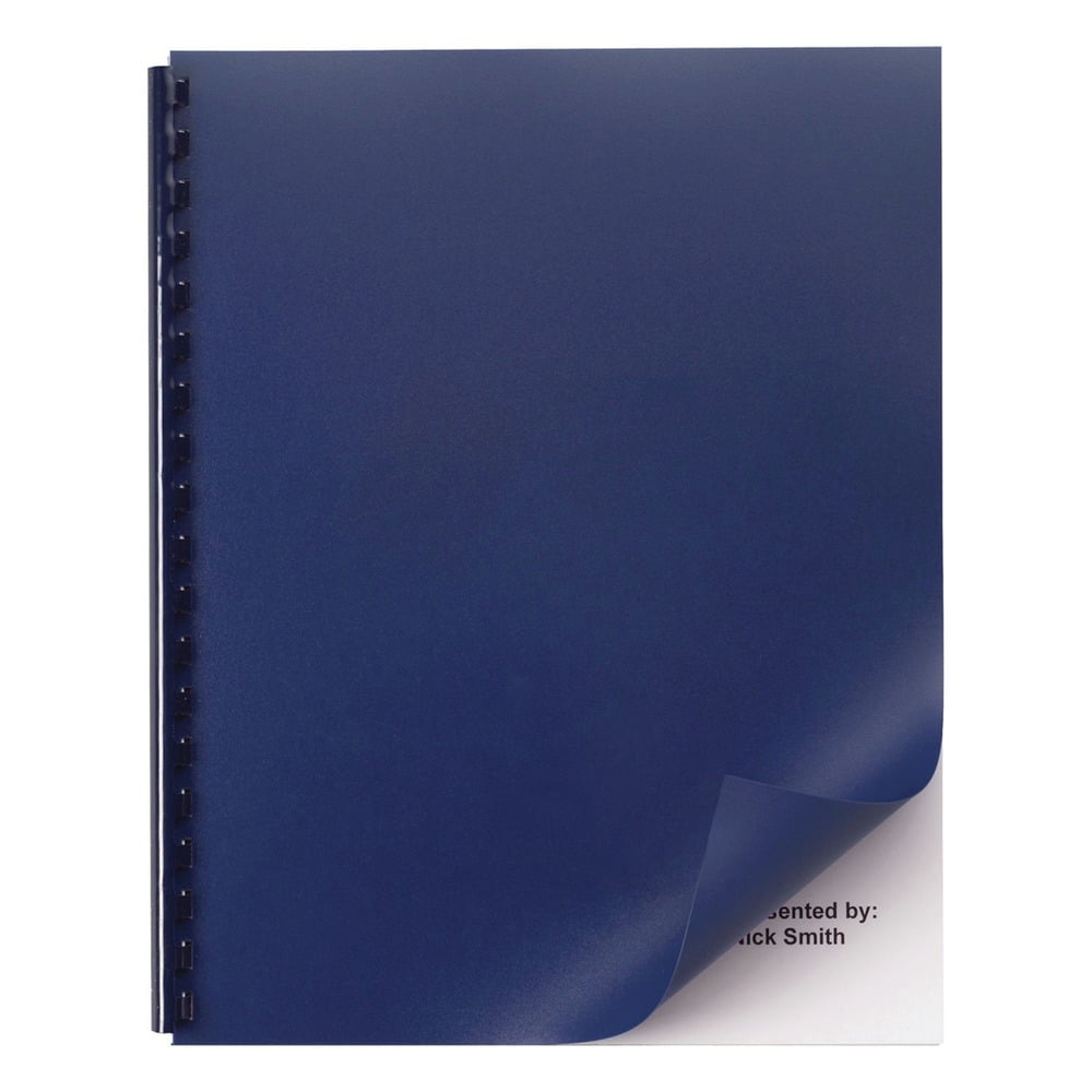 GBC Opaque Plastic Presentation Binding System Covers, 11 x 8 1/2, Navy, 50/Pack -GBC2514494