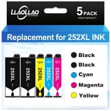 Pc 252 Printer LLAOLLAO 5-Pack 252XL Ink Cartridges for Epson WF-3640, WF-7720, WF ...
