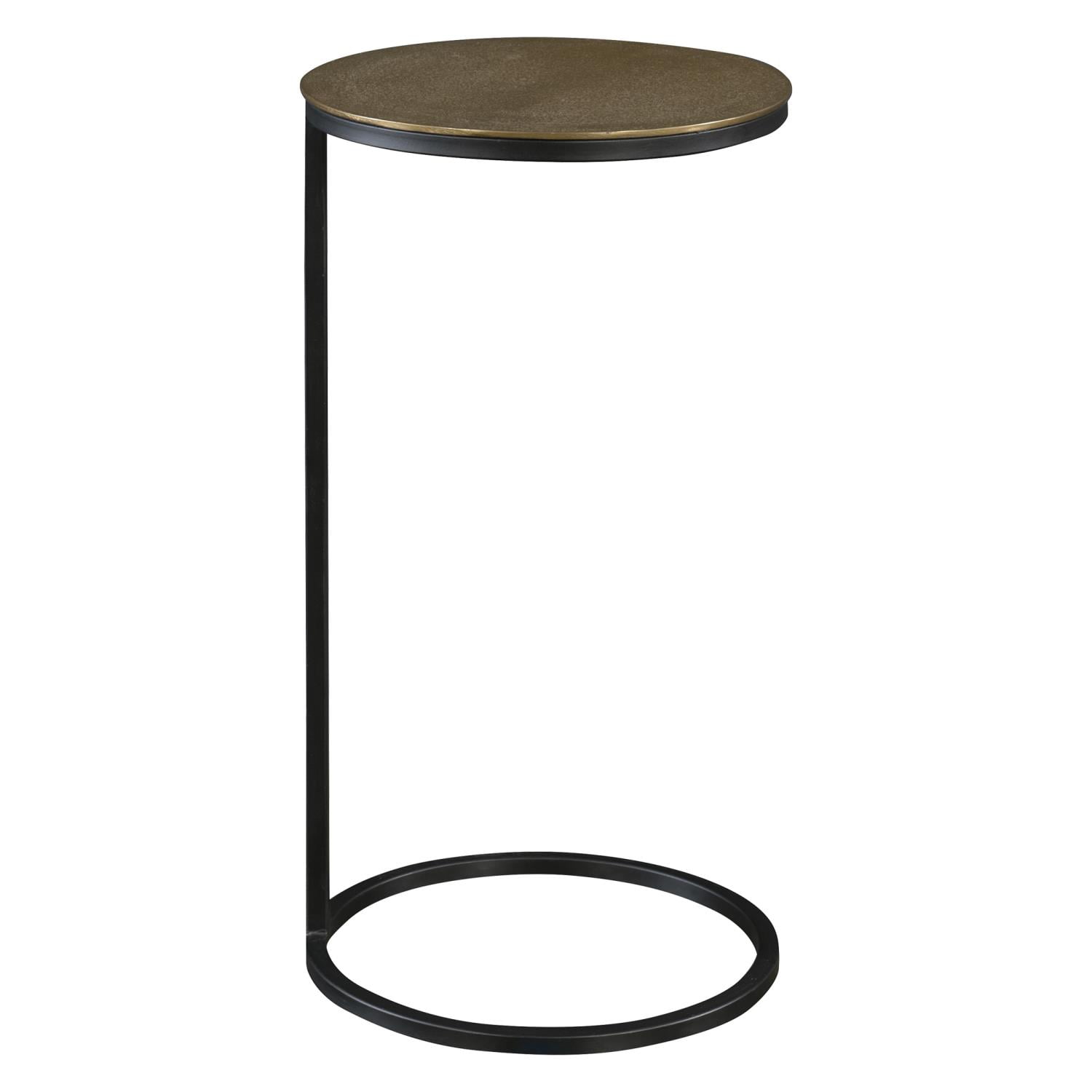 25259-Uttermost-Brunei - Accent Table-24 Inches Tall and 12.5 Inches Wide-Aged Black/Antique Gold Finish