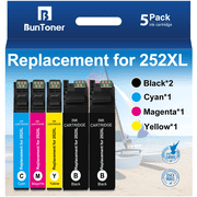 BunToner Ink Replacement for Epson 252 Ink for 252XL Ink Cartridges Combo Pack