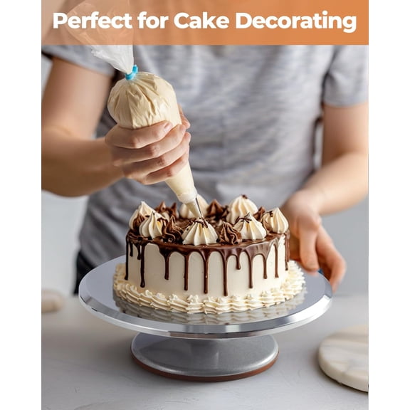 253 Pcs Cake Decorating Kit with 12 Aluminum Turntable and Icing Tips