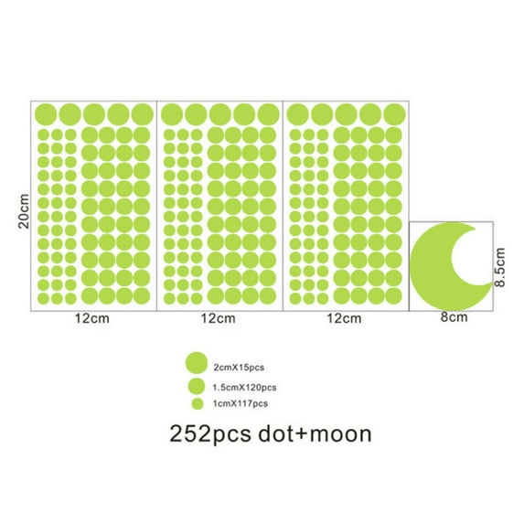 253 Pcs Glow in The Dark Wall Stickers Glowing Stickers for Ceiling and Wall Decals 3D Glowing Stickers Perfect for Kids Bedding Room or Party Birthday Gift