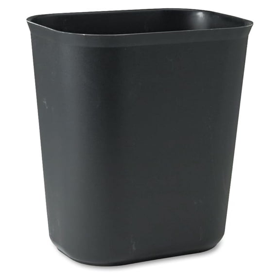 254100BK Fire-Resistant Wastebasket, Rectangular, Fiberglass, 3.5gal, Black