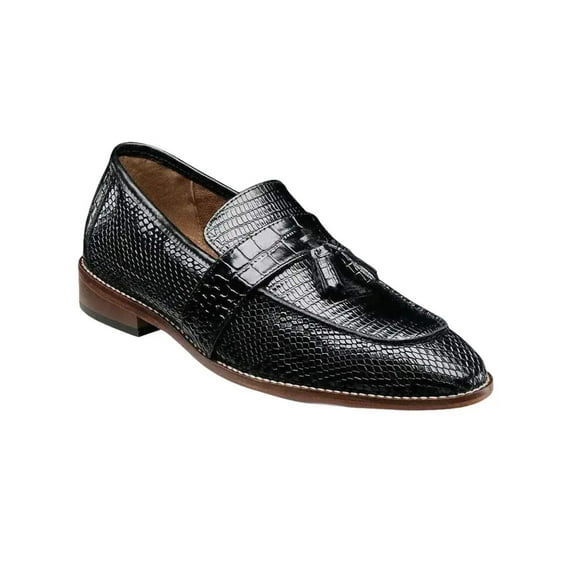25470 Stacy Adams Leather Shoes Pacetti Lizard Print Slip on Tassel All Colors