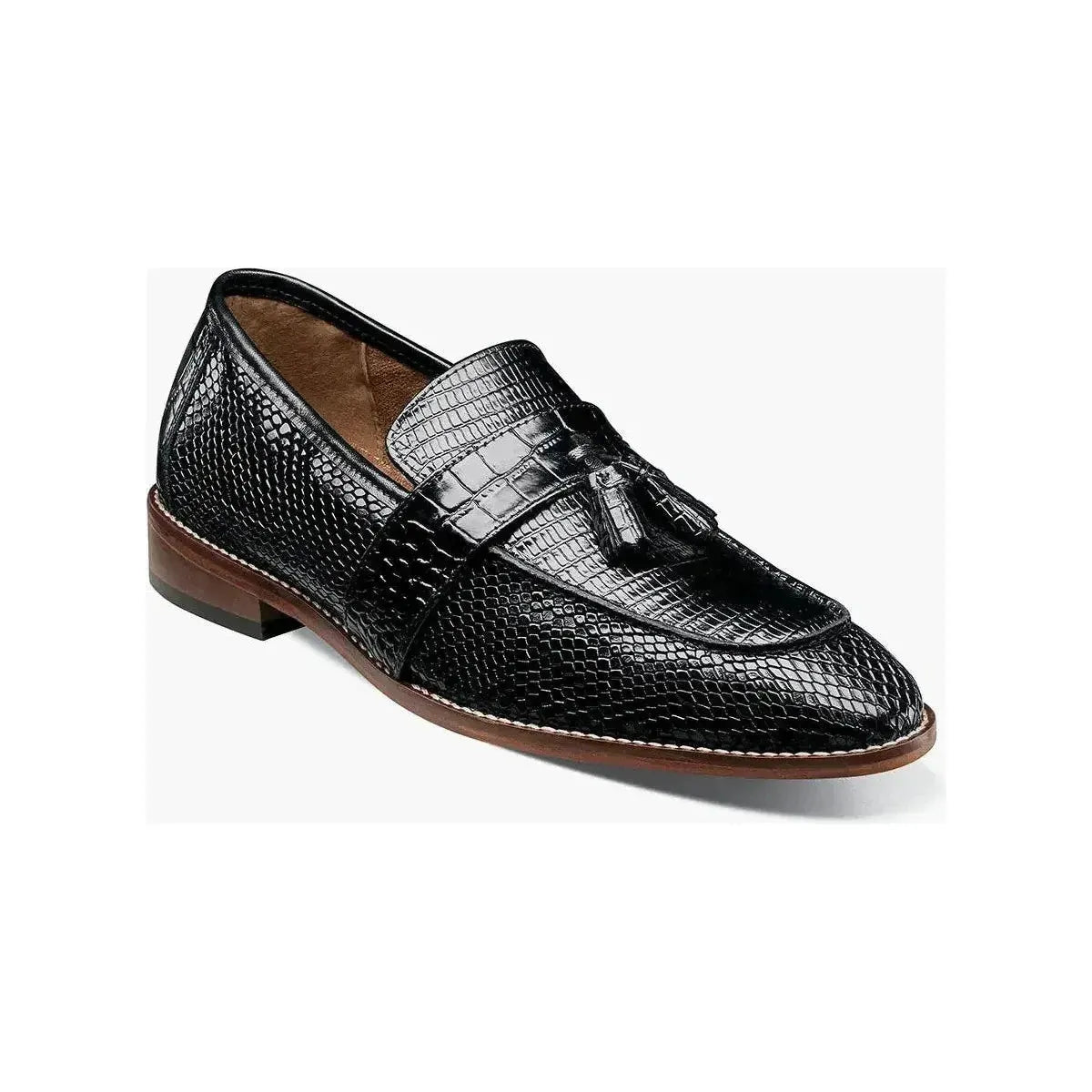 Brown Stacy Adams Santana Printed Tassel Loafers Stacy Adams Santana II Moc Toe Tassel Slip On