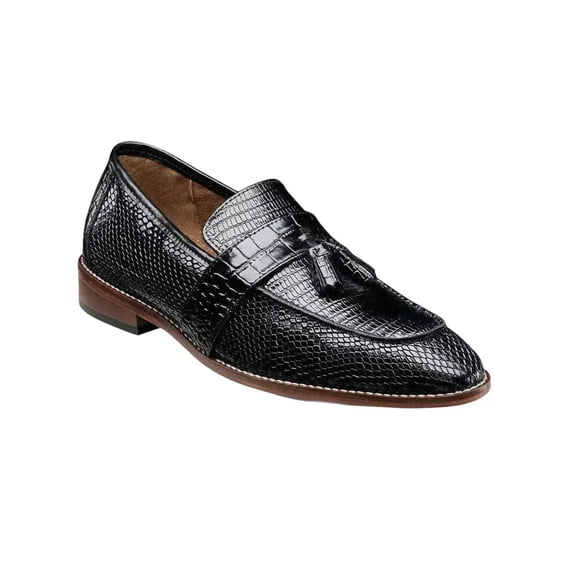 25470 Stacy Adams Leather Shoes Pacetti Lizard Print Slip on Tassel All Colors
