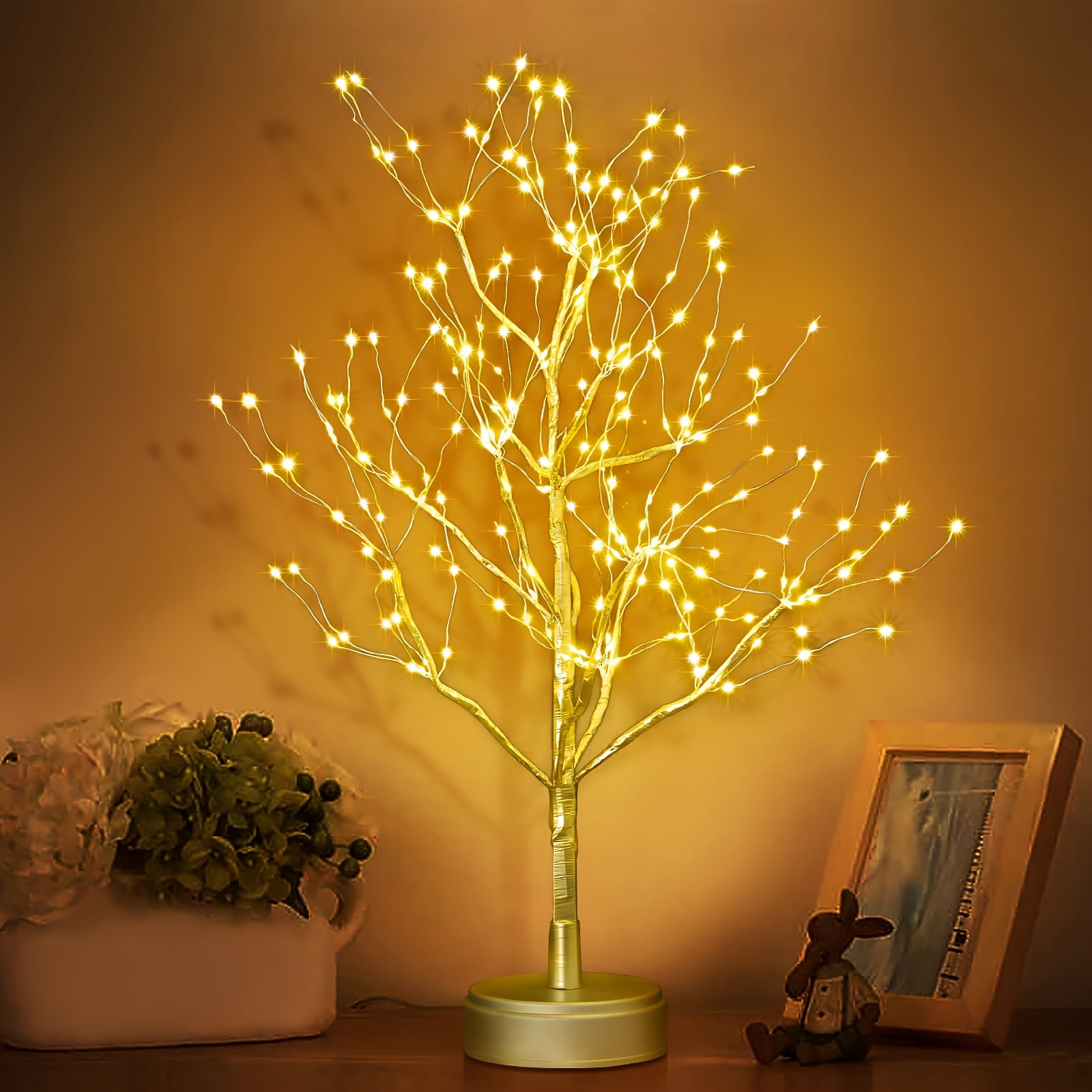 255 LED Bonsai Tree Night Light, Living Room Decoration Table Lamp ...