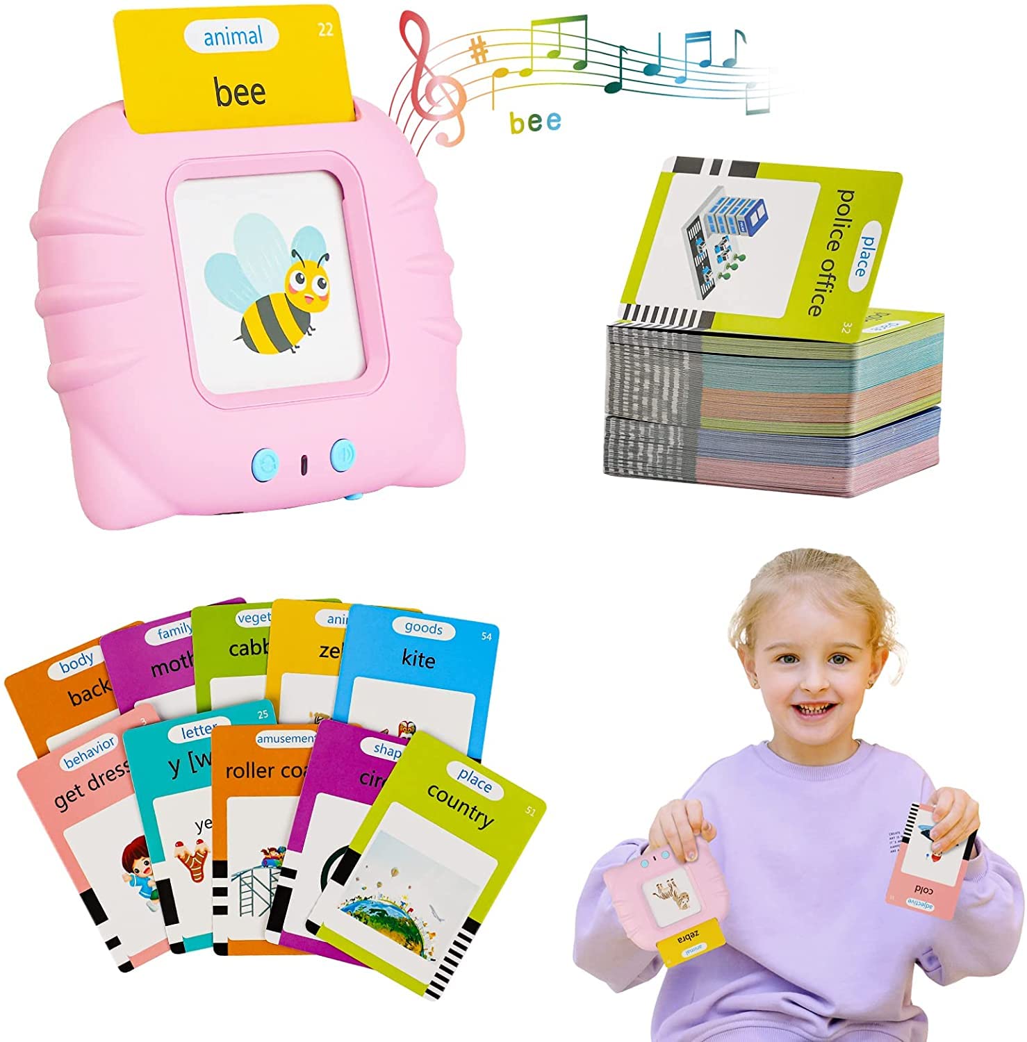 255 Talking Flash Cards Learning Toys for Toddlers 3 4 5 6 Years Old