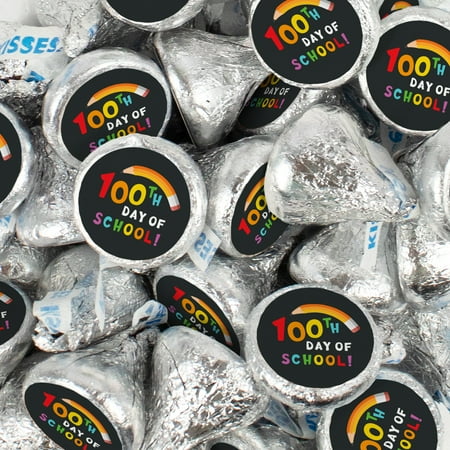 255 pcs 100th Day of School Candy Chocolate Hershey's Kisses Bulk (2.5lb) Rainbow
