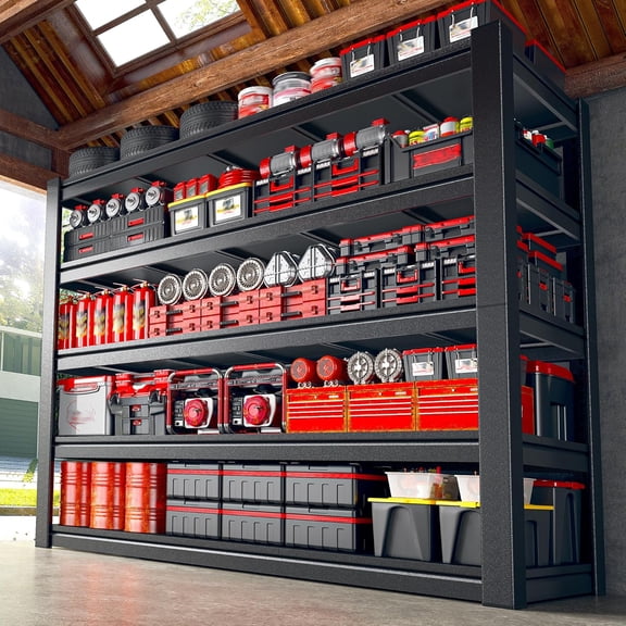2550LBS Storage Shelves, 40" W Garage Shelving Heavy Duty, Adjustable Metal Shelving Unit, Storage Rack for Garage, Basement, Warehouse with Tool-Free Assembly, 40" W x 17.7" D x 72" H