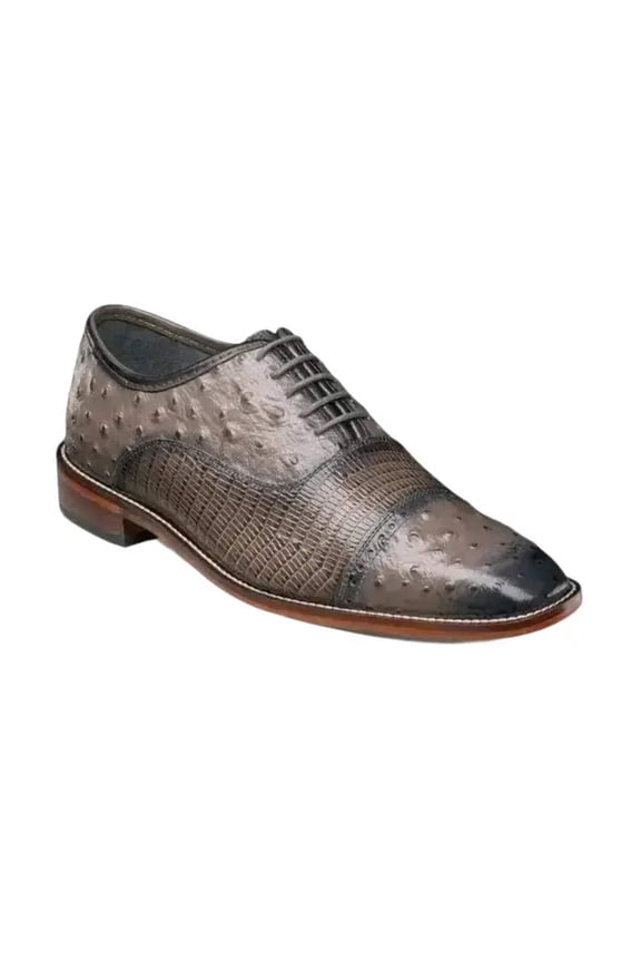 25527 Stacy Adams Leather Shoes Rodano Ostrich Lizard Print All Colors