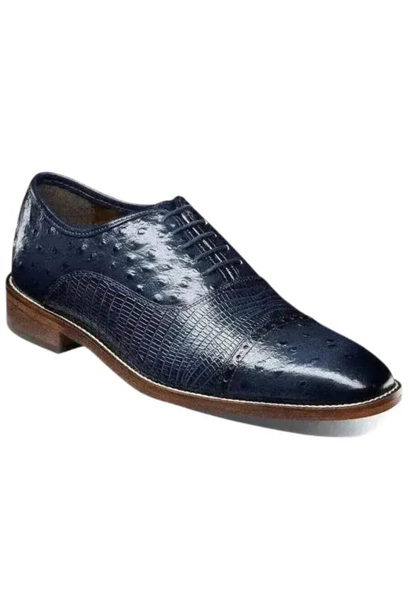 25527 Stacy Adams Leather Shoes Rodano Ostrich Lizard Print All Colors