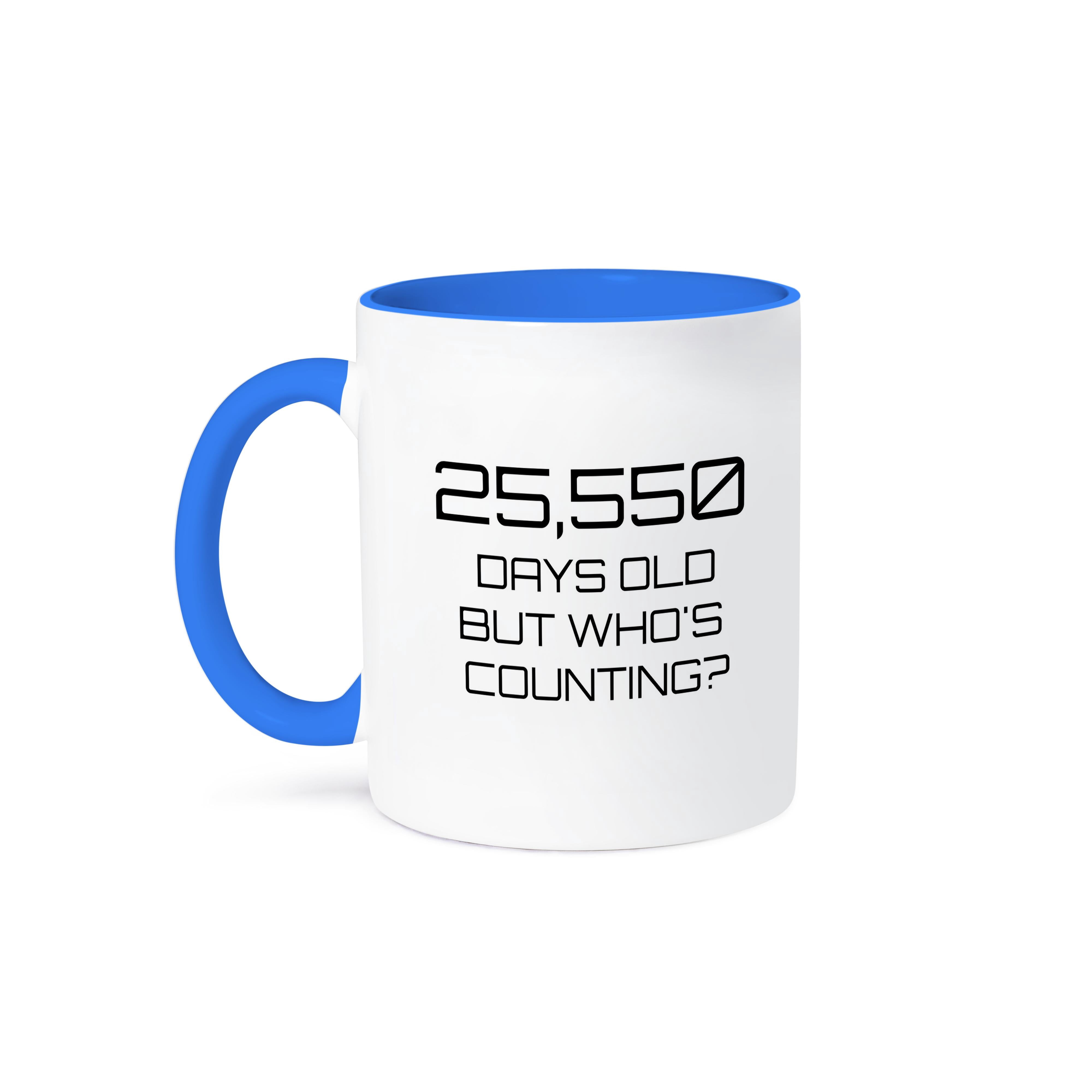 Tazza In Ceramica Blu Con Scritta 'But Who's Counting' Per 70° Compleanno, Regalo Originale Con Giorni E Ore
