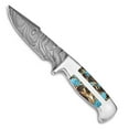 thumbnail image 1 of 256 Blade Turquoise AbaloneShell Obsidian Knife, 1 of 5