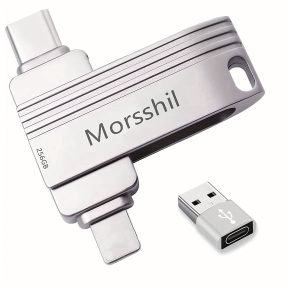 256GB Flash Drive for iPhone, USB 3.0 IOS Memory Stick Type-C Thumb Drive Dual Pendrive for iPhone / iPad / Android / Computer