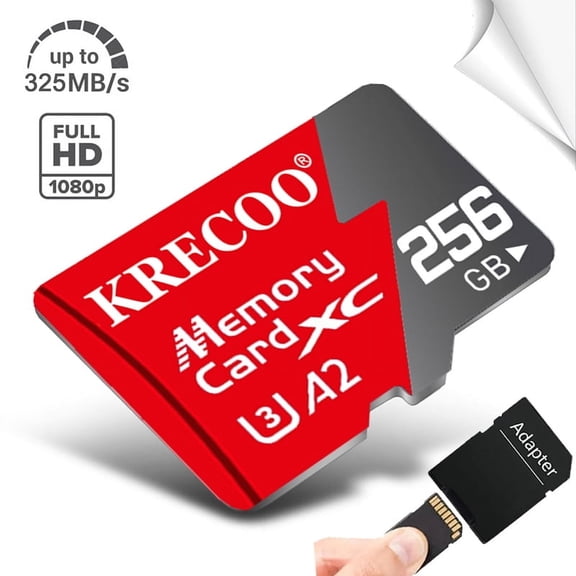 256GB Memory Card TF Card  High Quality Class 10,256GB Micro Sd Card TF Card with Adapter, microSDXC U3 Class 10 Memory Card for Nintendo Switch Camera Phone Drone Red/Gold