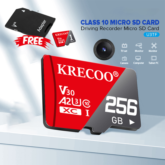 256GB Micro SD Card Memory Card TF Card Class 10 SDXC with Free Adapter High Speed