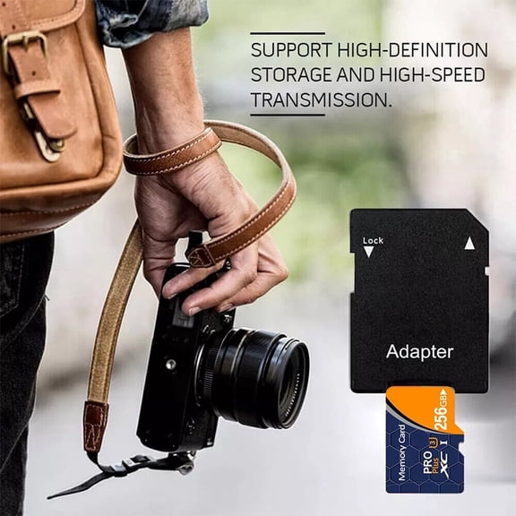Memory Card 256GB Micro SD Card SDXC SDHC Class 10 High Speed TF Card Large Storage Memory Carte for Camera/Drone/Monitoring/Computer/Action Camera/Smartphone