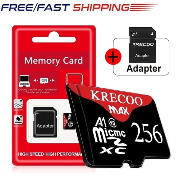 256GB Micro SD Card TF Card with Adapter High Speed MicroSD U3 Full HD 4K Memory Card for Phone Table Monitor Camera