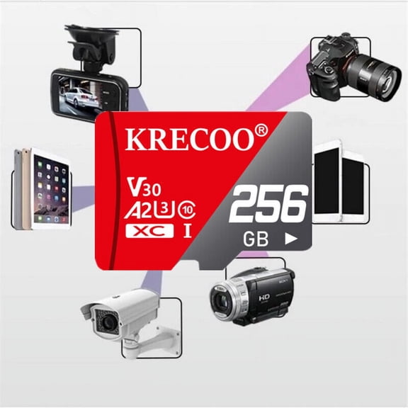 256GB Micro SD Card with Adapter, 256GB TF Card Full HD, Fast Speed Memory Card for Dash Cam/Tablet/Storage Phone/Camera/PC