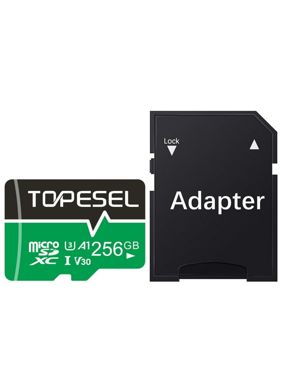256GB Micro SD Card with Adapter TOPESEL Memory Cards A1 V30 U3 Class 10 TF Cards