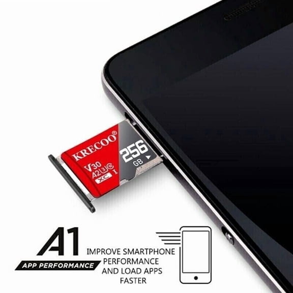 256GB Micro SD Memory Card Class10 U3 Flash TF Card for 256GB For Micro SD Flash Memory Card with SD Card Adapter For smart phones and camera and table Red/Gold