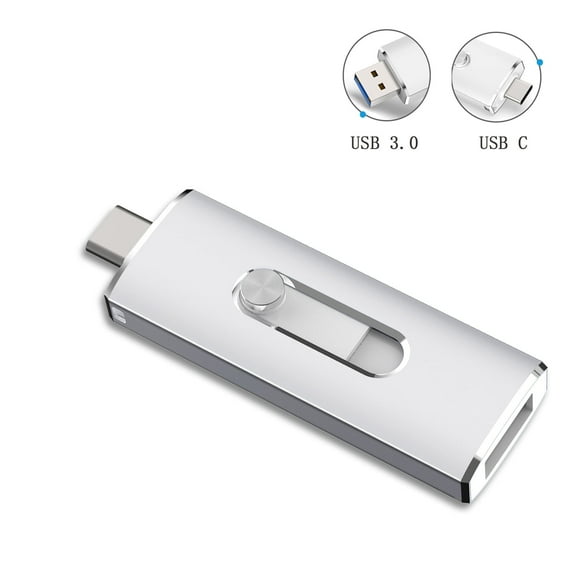 256GB USB 3.0 Flash Drive TOPESEL USB C Thumb Drive Fits for Android Phone Computer Photo Stick External Storage Silver