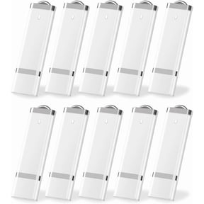 256MB USB 2.0 Flash Drives, White Plastic Thumb Drives, 10 Pack