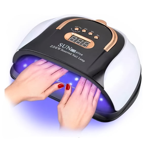256W High Power Nail Curing Light - 4 Timing Settings & Auto-Sensing LED Nail Lamp, Eye Protection Violet Light, Portable Professional/DIY Nail Dryer for Novices