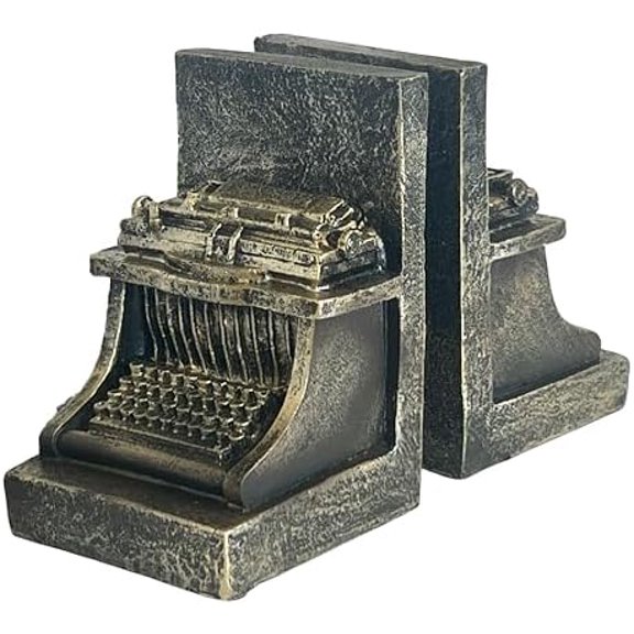 25747 Decorative Bookend Typewriter Royal Retro Book Ends Stopper Industrial Rustic Vintage Style Classic Type Writer Statues Bookshelves Home Decor 7 inch$$Home Decor, Kitchen, & Other