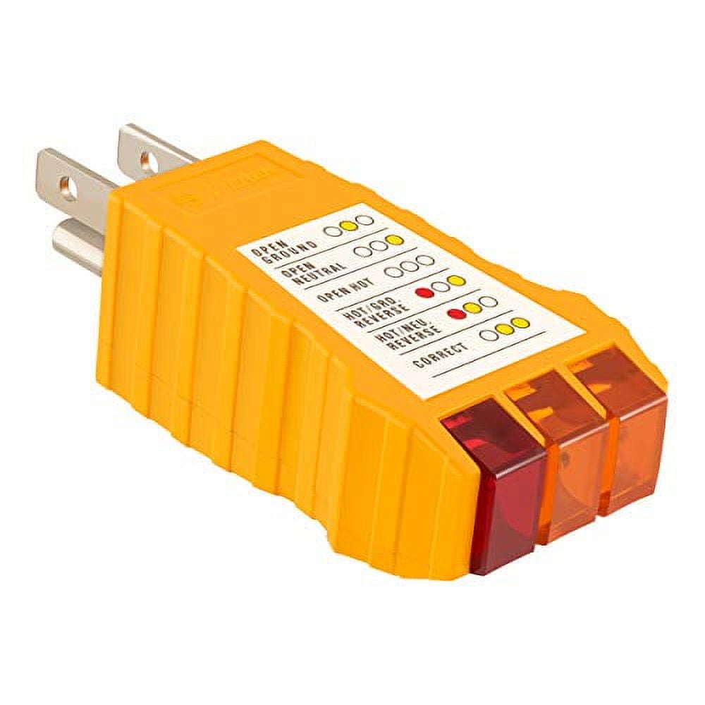 258, 110125 AC 3 Prong Receptacle Circuit Tester With Indicator Lights