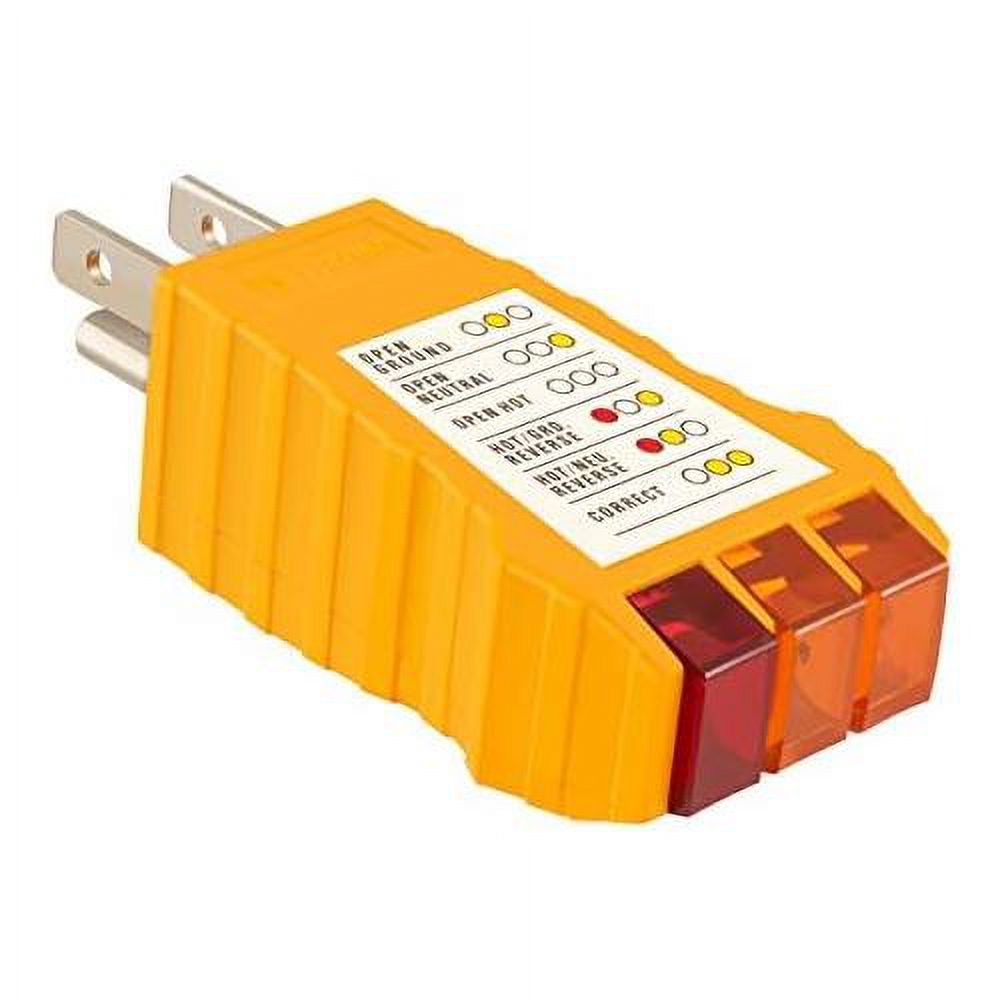 258, 110125 Volt 3 Prong Receptle Wall Outlet Circuit Tester With