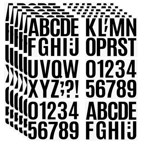258 Pcs Waterproof 4-Inch Self-Adhesive Vinyl Stickers - Black Alphabet & Numbers for Mailboxes, Signs, Windows, Doors, Vehicles, Home, Business, and Lockers
