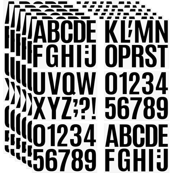 258 Pcs Waterproof 4-Inch Self-Adhesive Vinyl Stickers - Black Alphabet & Numbers for Mailboxes, Signs, Windows, Doors, Vehicles, Home, Business, and Lockers