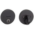 thumbnail image 1 of 258 Uptown Round Keyed One Side Low Profile Deadbolt featuring SmartKey Security™ in Iron Black, 1 of 2