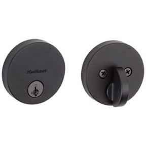 258 Uptown Round Keyed One Side Low Profile Deadbolt featuring SmartKey Security in Iron Black
