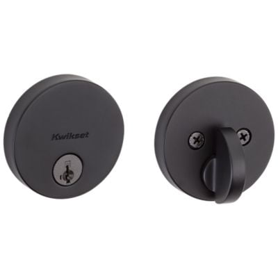 258 Uptown Round Keyed One Side Low Profile Deadbolt featuring SmartKey Security™ in Iron Black