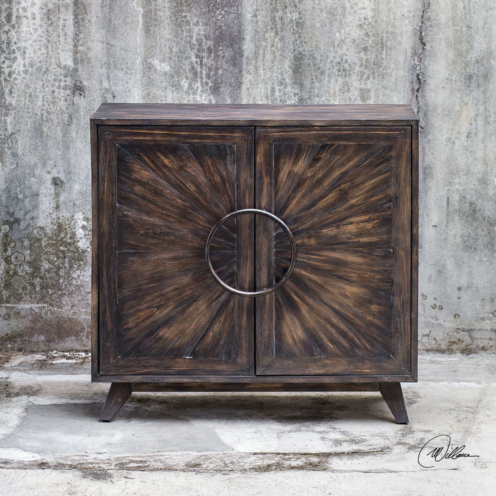 Kohana 36" Worn Black and Honey Lodge-Inspired Console Cabinet