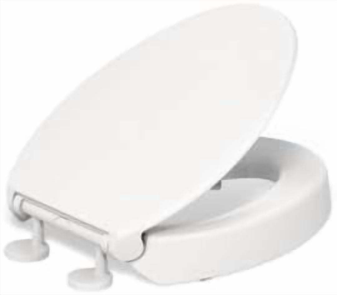 25875-0 Hyten 3" Height, Elevated Soft Close Elongated Toilet Seat, Contoured Seat with Grip-Tight Bumpers, Quick-Attach Hardware, No Slam Toilet Seat, White