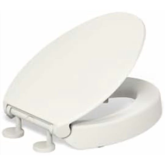 25875-96 Hyten 3" Height, Elevated Soft Close Elongated Toilet Seat, Contoured Seat with Grip-Tight Bumpers, Quick-Attach Hardware, No Slam Toilet Seat, Biscuit