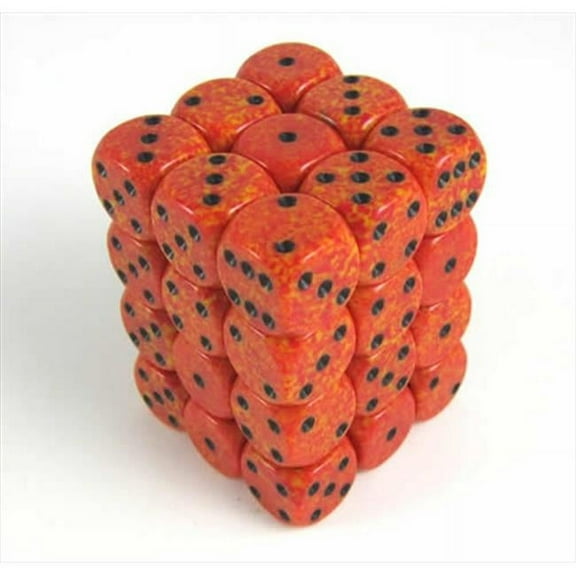 25903 Fire Speckled - 6 Sided 12 mm Dice Set Of 36
