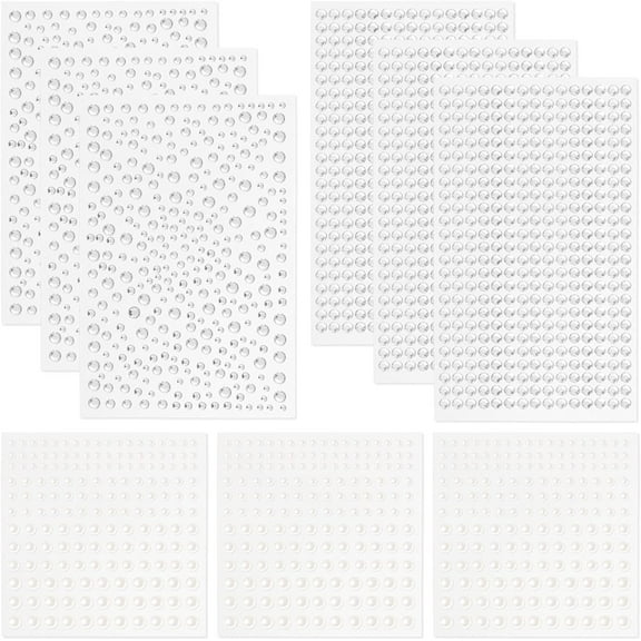 2595 Pieces Clear Rhinestones and Pearl Stickers, SourceTon Self Adhesive Crystal Stickers Diamond Stickers, Stick on Rhinestone Strips for Face Beauty Makeup Nail Art Cell Phone DIY Crafts