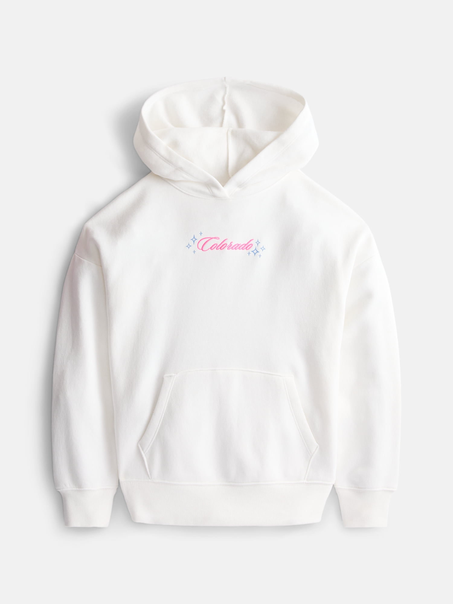 Weekend Academy Girls Graphic Fleece Hoodie with Long Sleeves, Sizes 4-18