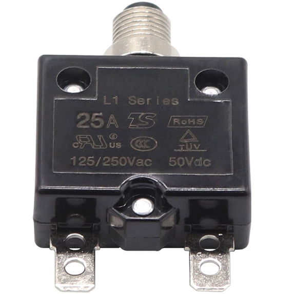 25A PushButton Circuit Breaker L1 Series Manual Reset Thermal Overload Protector