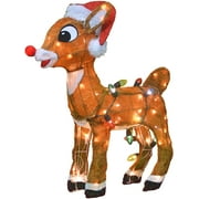 25CM Holiday Dcor Rudolph LED Pre-Lit 3D Yard Art with 80 Lights, Standing